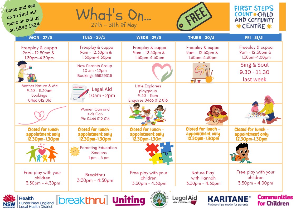 Next week's... - First Steps Count Child and Community Centre | Facebook