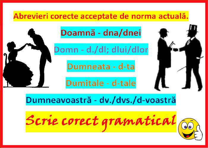 Scrie corect gramatical - Abrevieri corecte acceptate de norma actuală ...