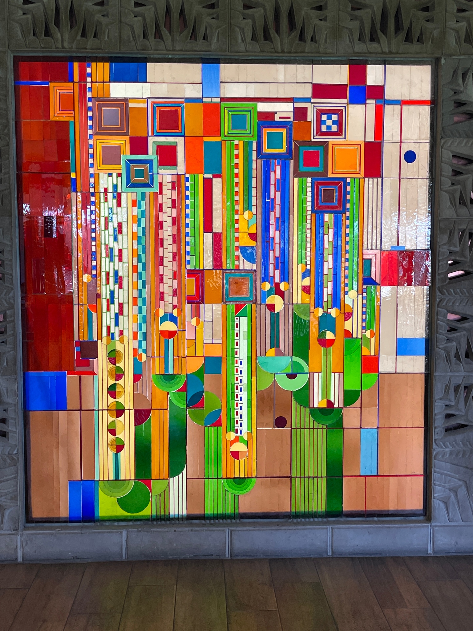 Frank Lloyd Wright stained glass at Arizona Biltmore Hotel