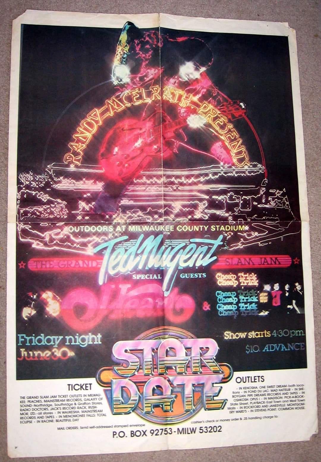 Grand Slam Jam 1978 concert review with Cheap Trick, Heart, and