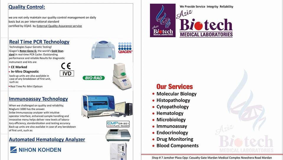 Aziz Biotech Medical Lab & Research Center | Mardan
