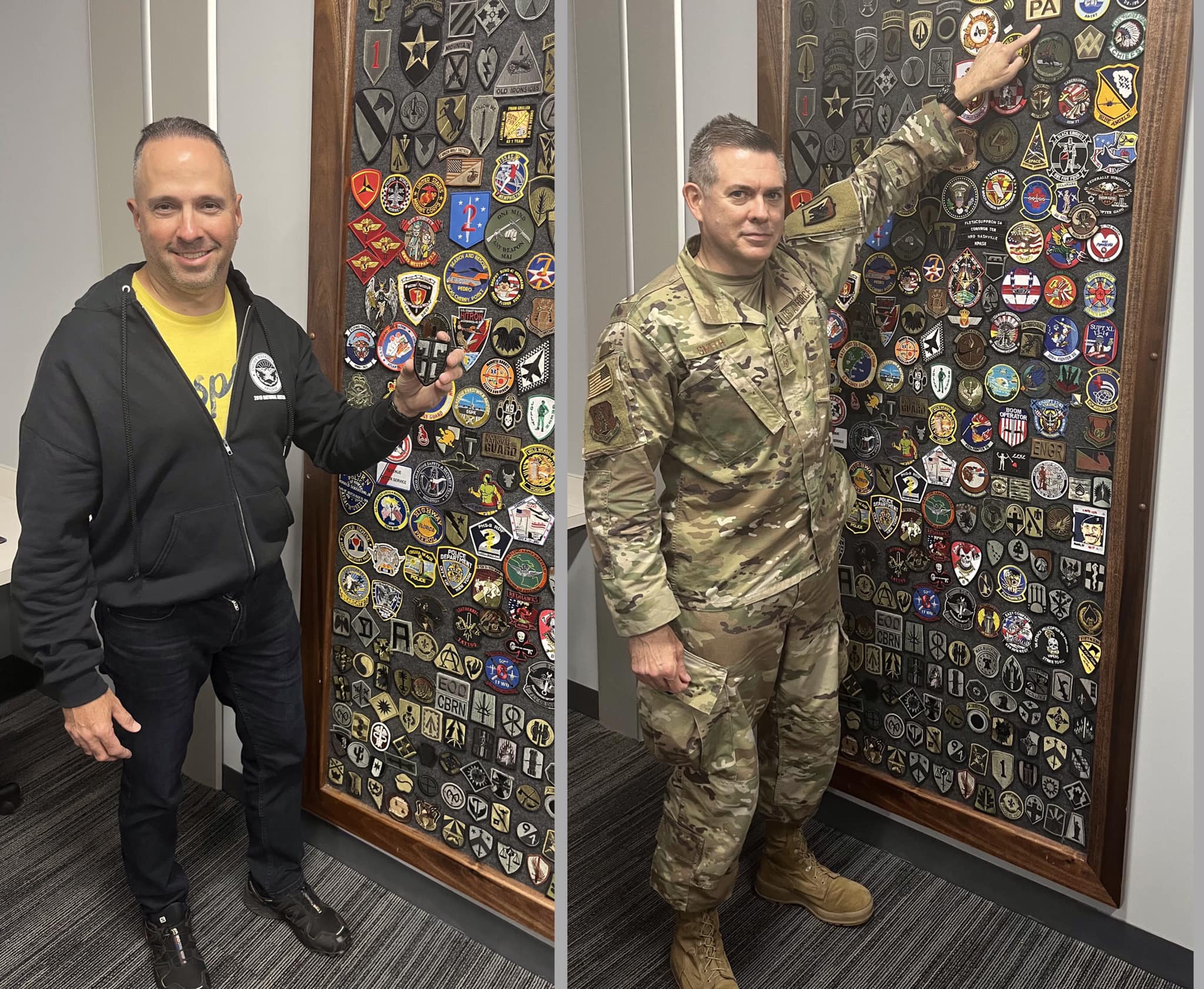 USO Nashville - Our guests adding a patch or recognizing...