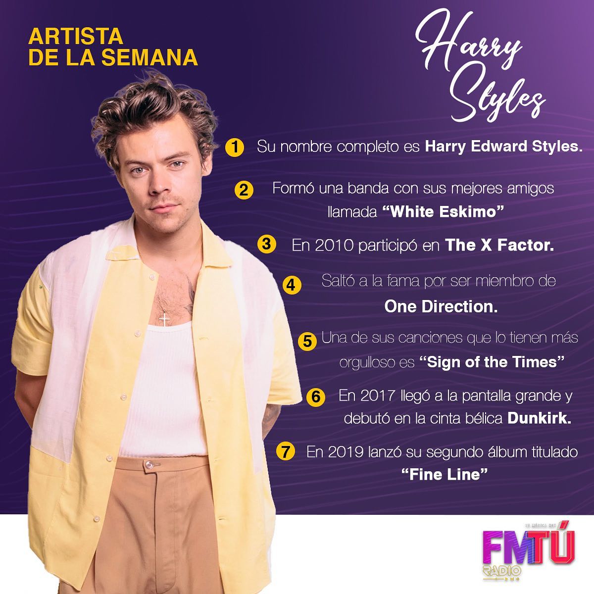 FMTU - El artista de la semana es Harry Styles 🤩🤩 ¿Quién...