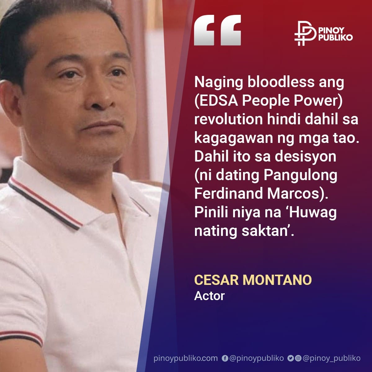 Publiko - 'Pasalamat kayo kay FM' Naniniwala ang aktor na...