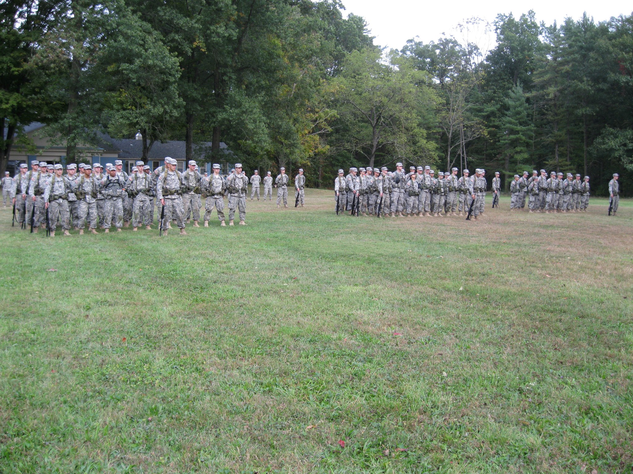 Bucknell University Army ROTC - Bison Battalion stands in formation for ...