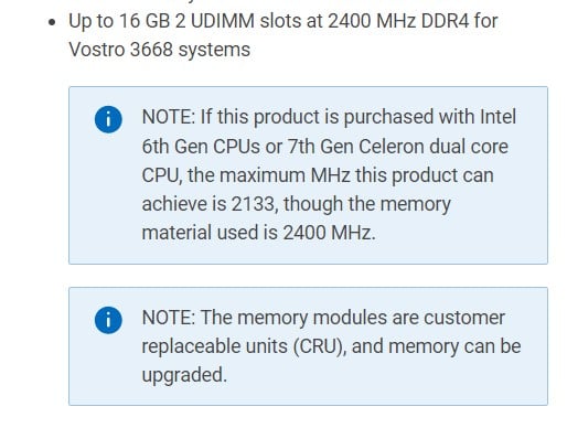 Barrette Mémoire RAM 8GB DDR4 2400MHz Pour Tours DELL VOSTRO 3267, 3668, 3470, Etc. - A-Tech