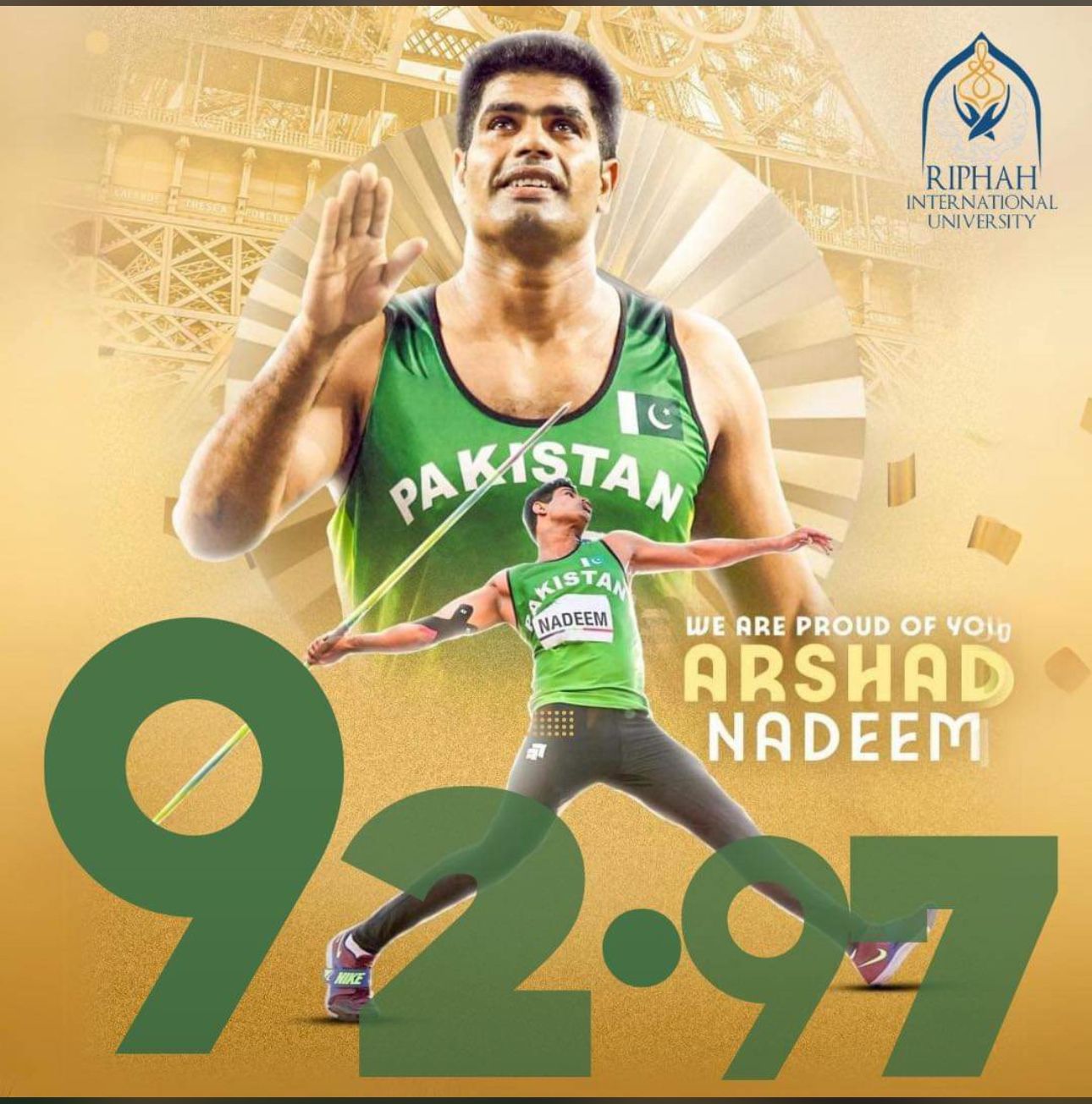 🥇 HISTORY IN PARIS 🥇 The man, the power, the pride. Arshad Nadeem ...