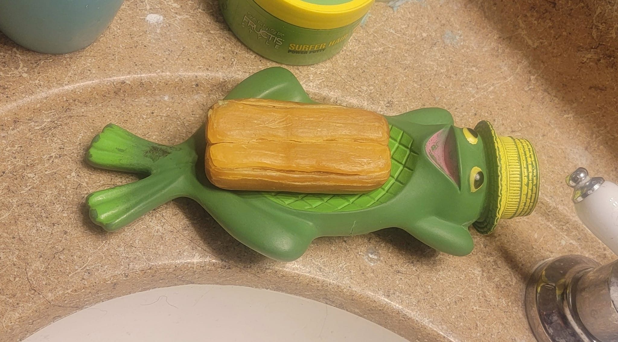 Freddie the Frog soap holder from Avon. I still have mine in the