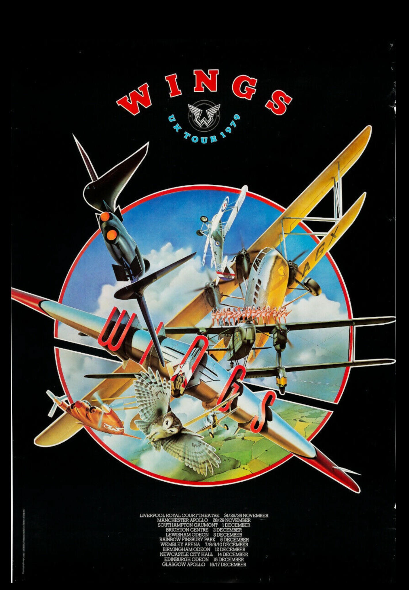 Poster Of The Day! The official poster for the Wings 1979 UK Tour 