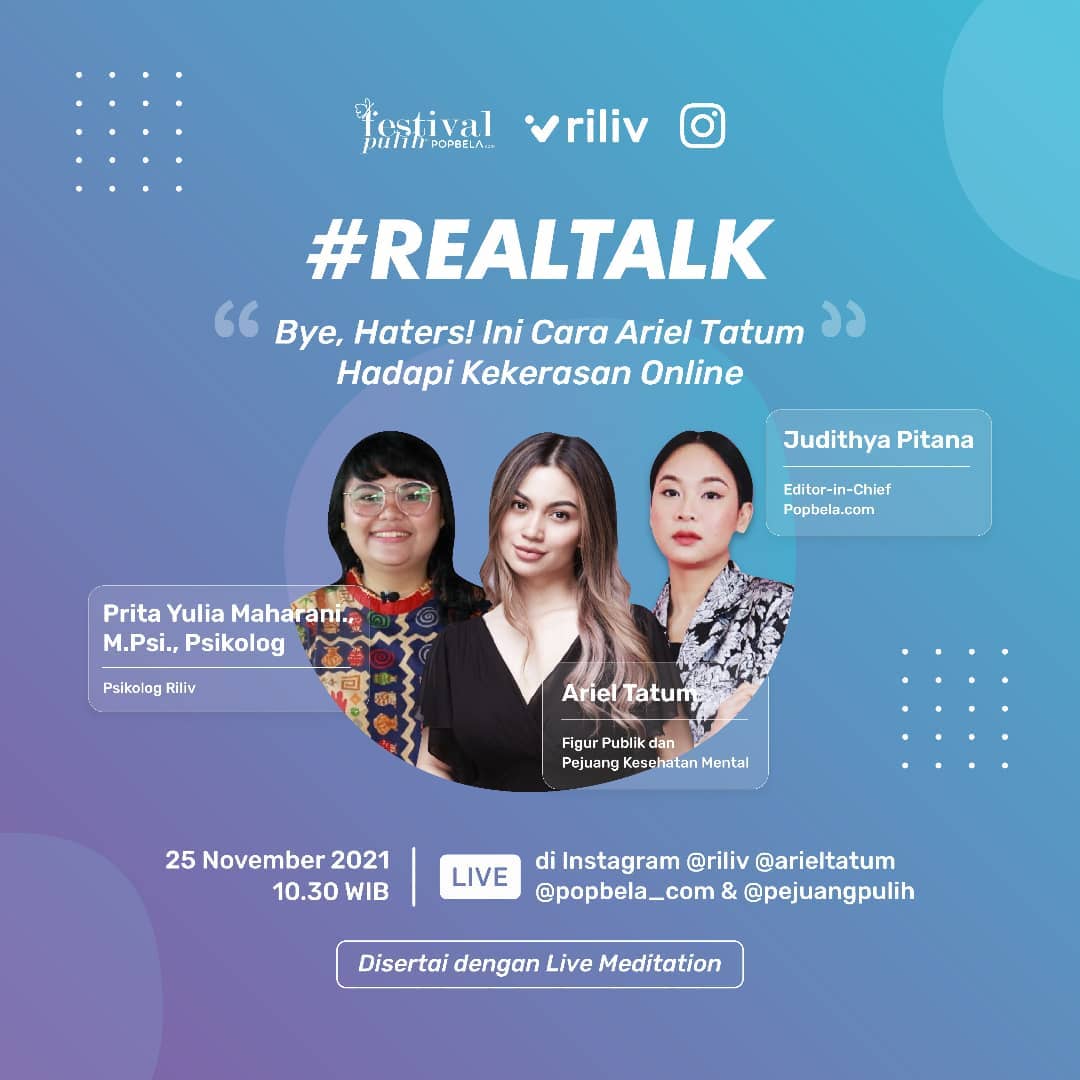 Riliv - [IG LIVE #REALTALK - Menghapi Kekerasa Online with... | Facebook
