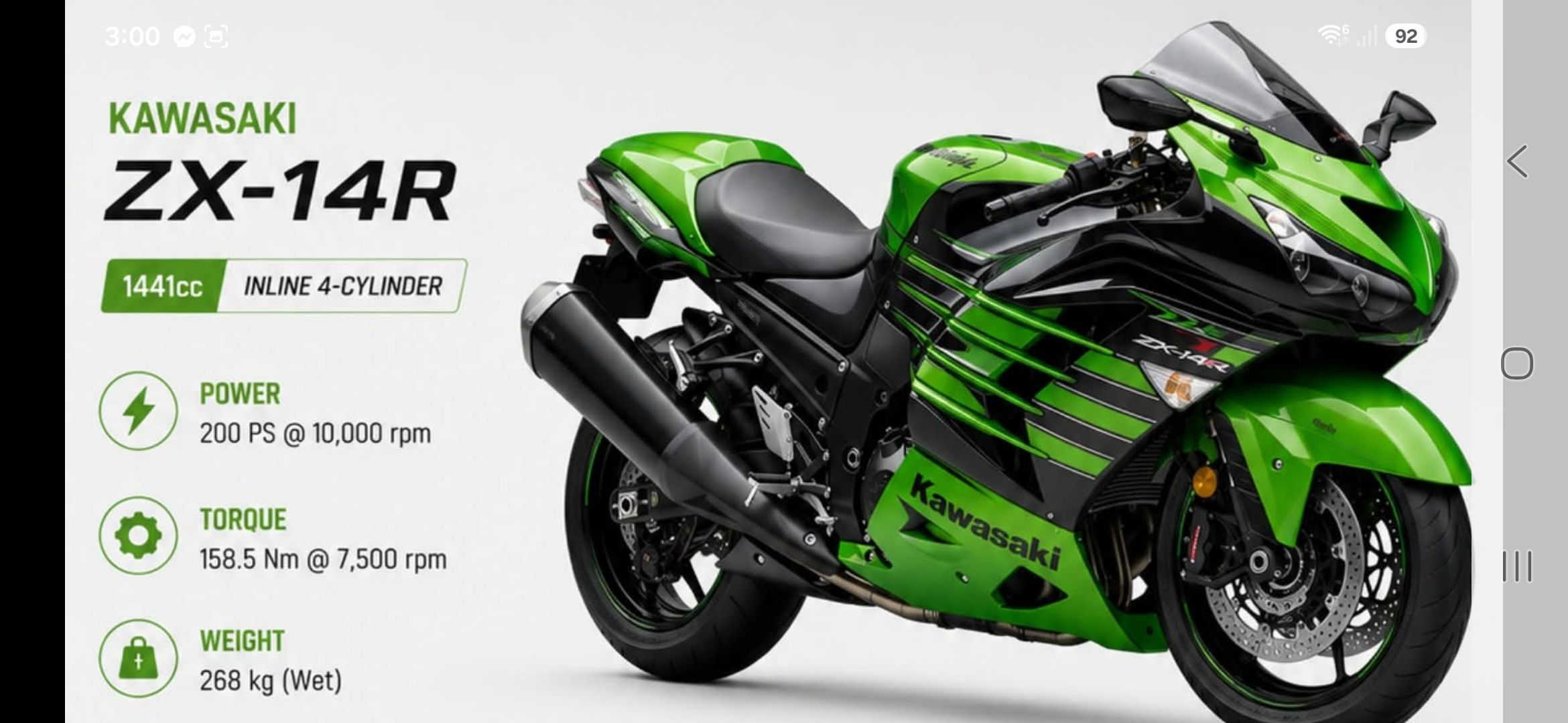 てて What year was the green Kawasaki ZX-14R released in Australia?