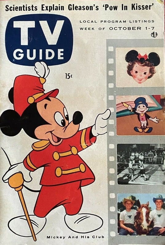 69 years ago today, October 1, 1955, TV Guide - Mickey Mouse Club