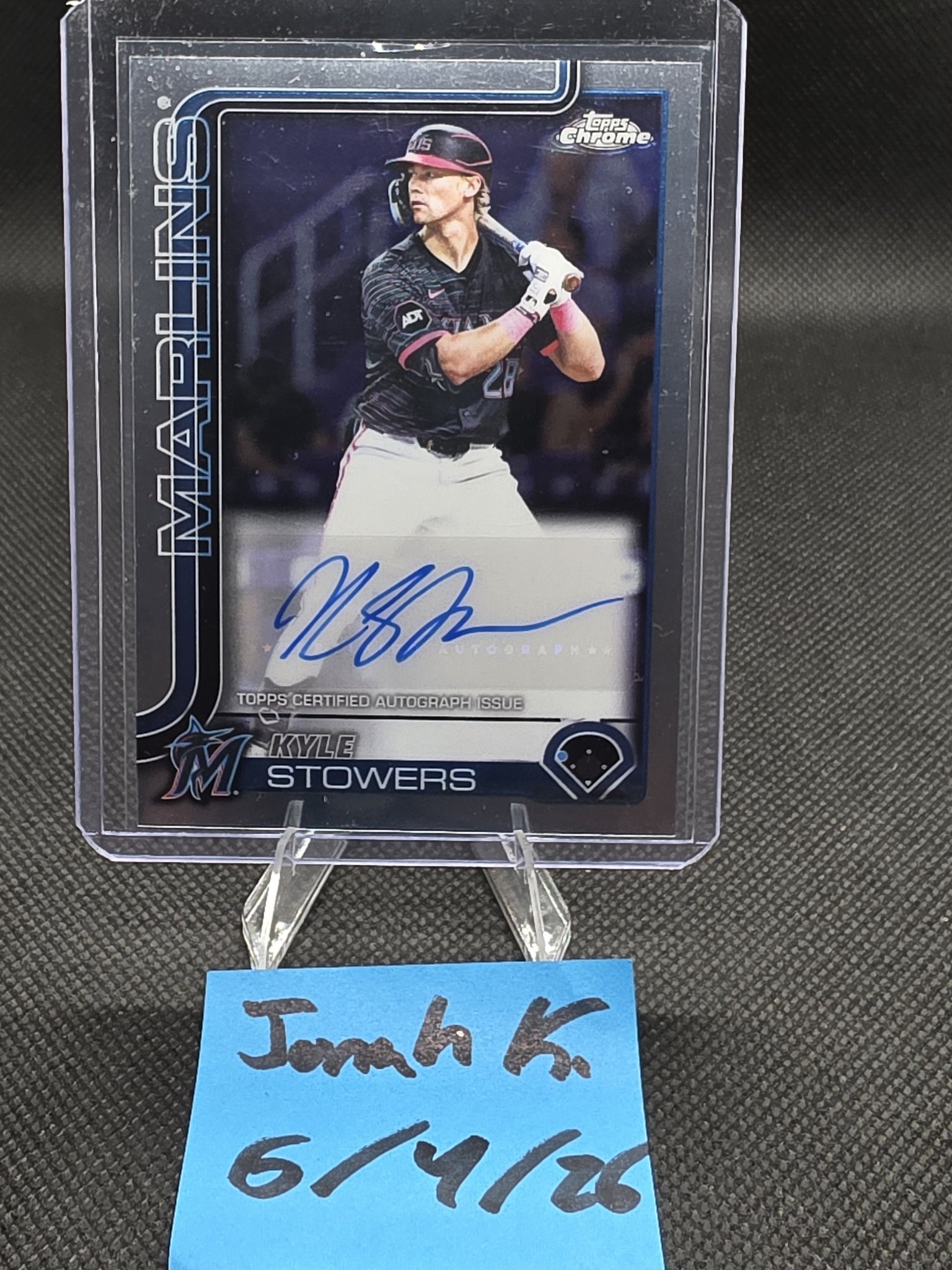 Kyle Stowers autographed Topps Chrome baseball card for sale