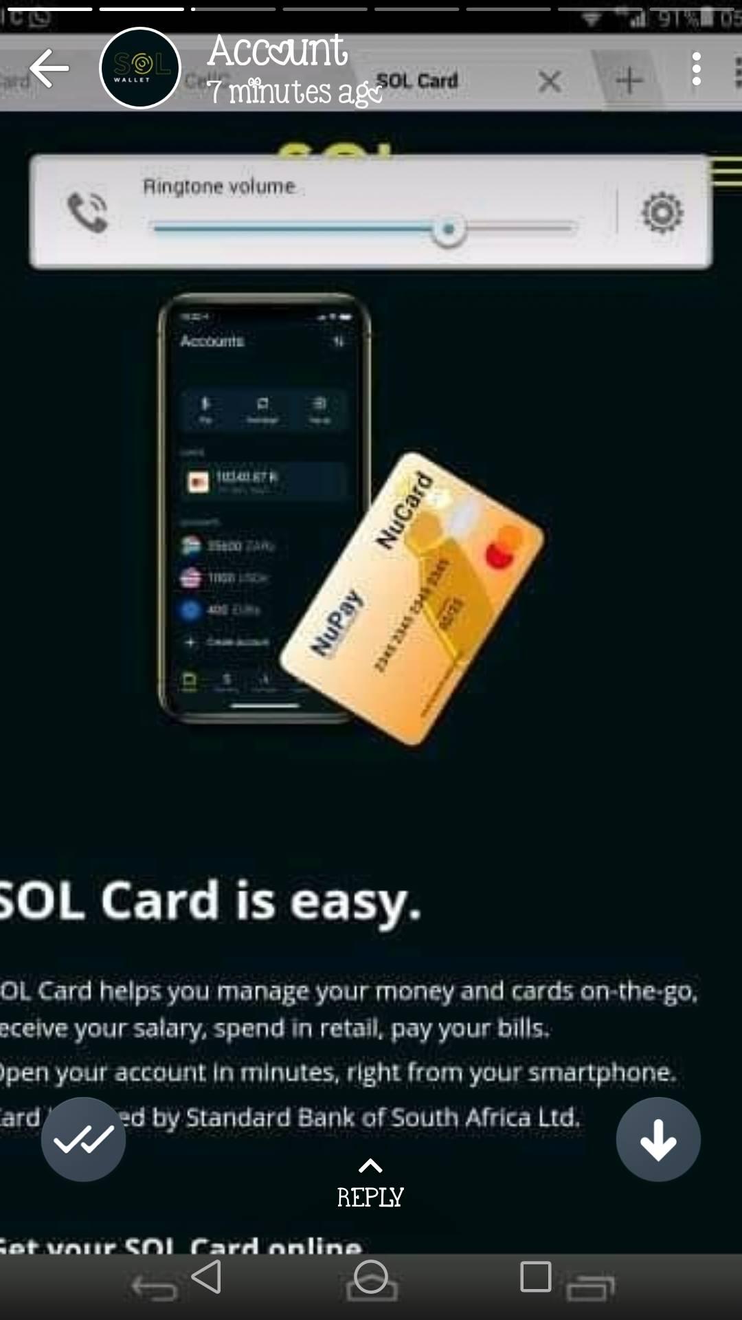 SOL mate bank account