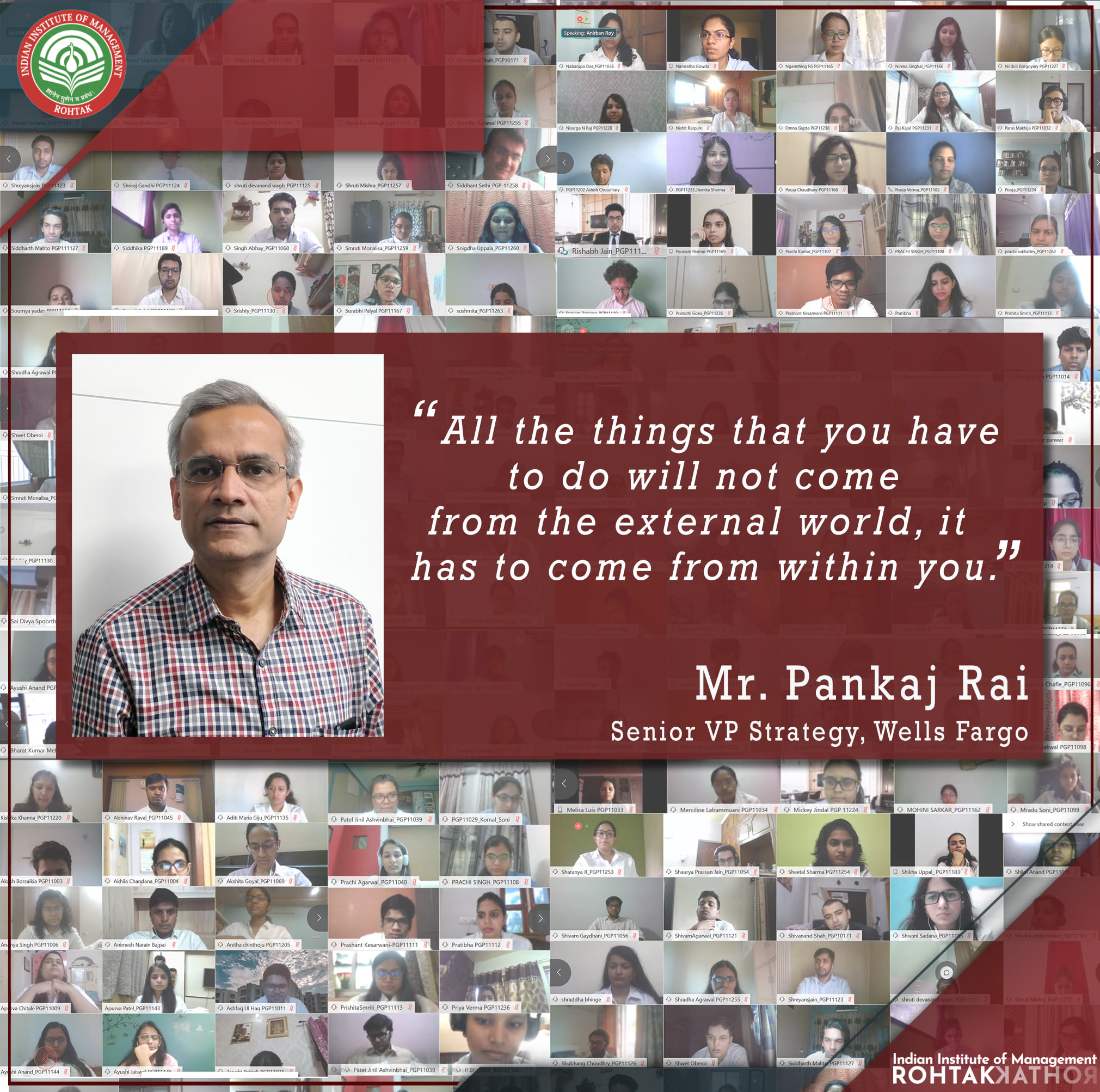 IIM Rohtak - Mr. Pankaj Rai, Senior Vice President... | Facebook