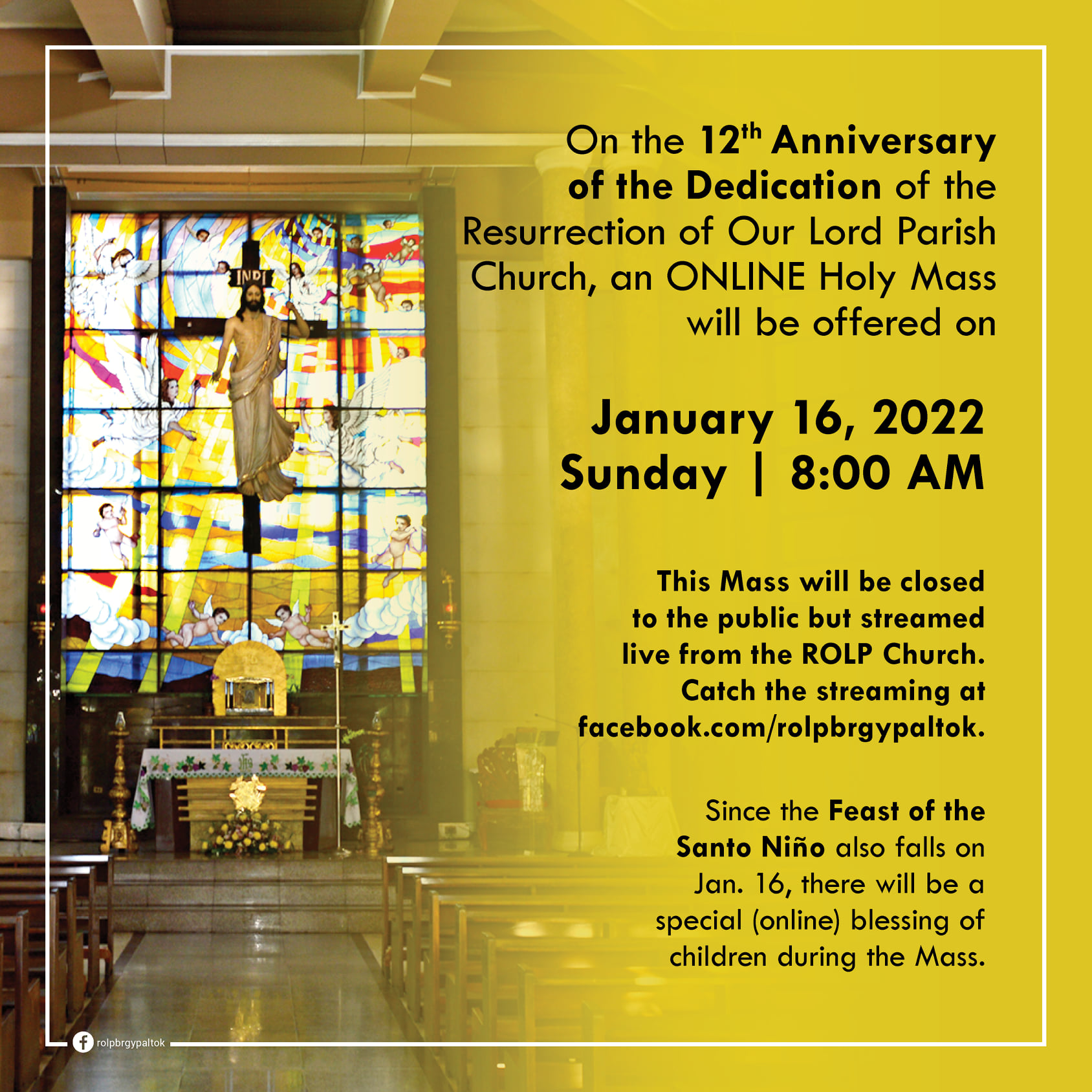 On the... - Resurrection of Our Lord Parish (ROLP) - Paltok
