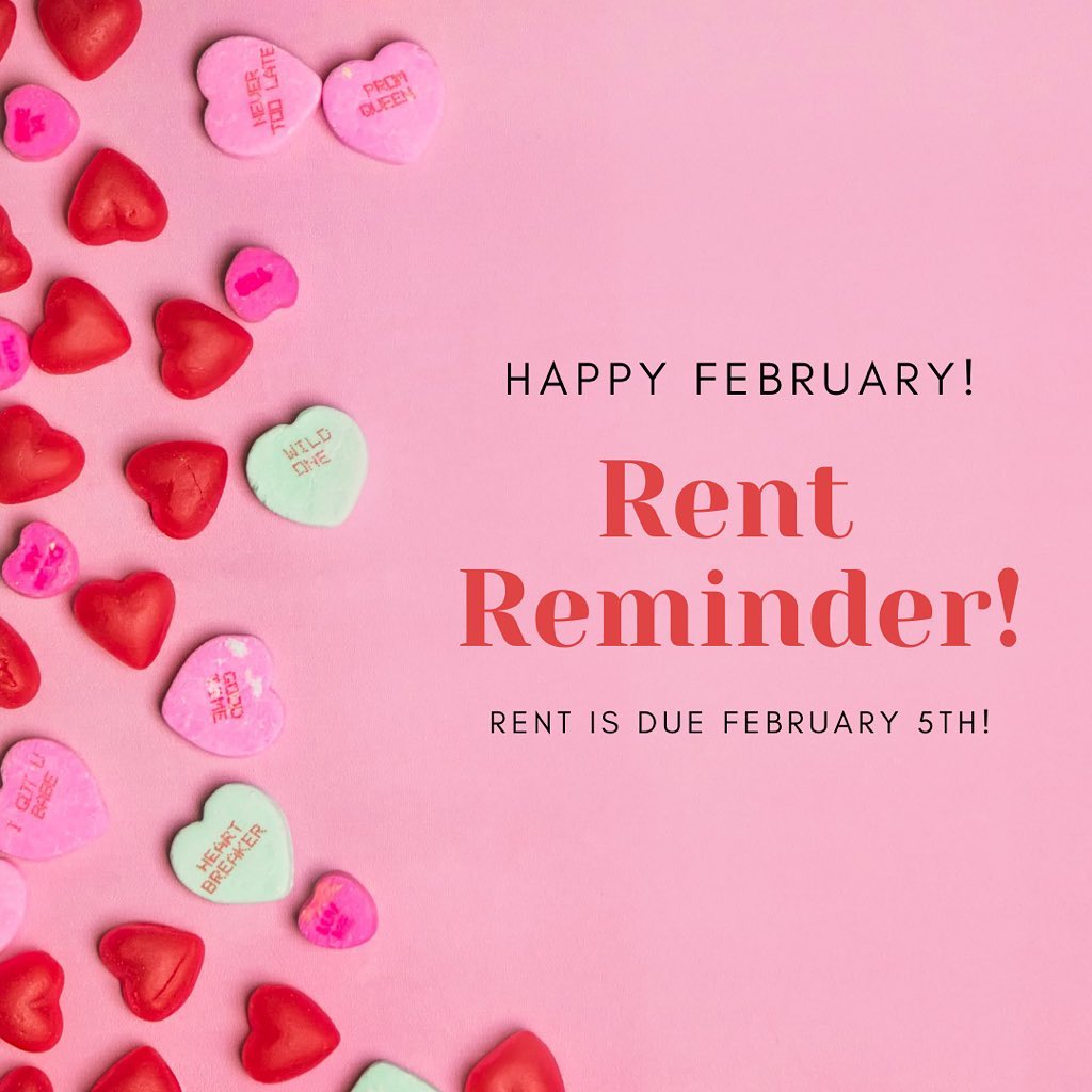 Cross - Happy February Cross Hill! Reminder that rent is due February ...