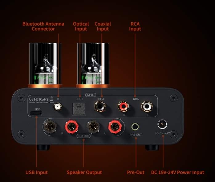 Douk Audio ST-01-PRO HiFi Digital Tube Amplifier Stereo With VU Meter USB DAC COAX/OPT 1 thumbnail image