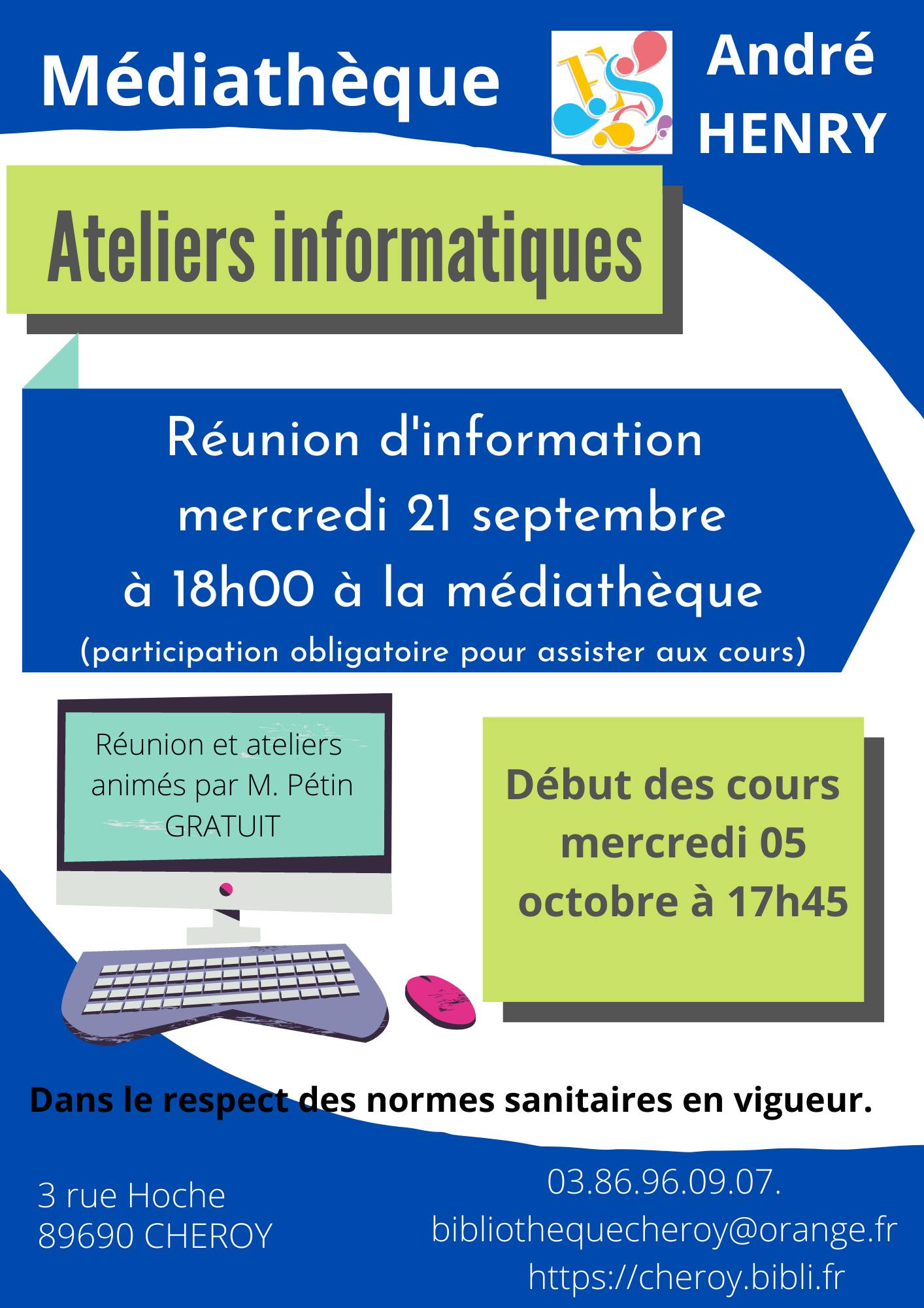 A la rentrée les ateliers informatiques reprennent. Voici ...