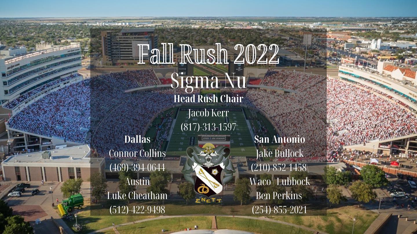 Texas Tech Sigma Nu - Attention Fall Rushees! This is the information ...