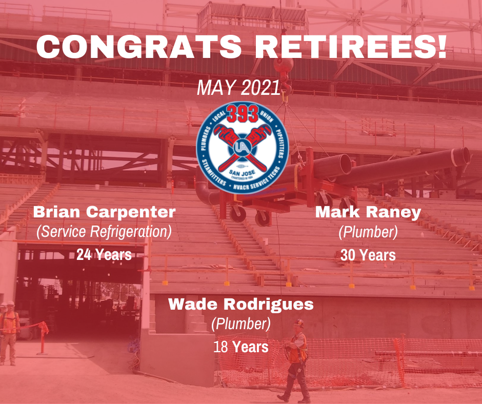 Congratulations to our May 2021 retirees, Brian Carpenter, Mark Raney ...