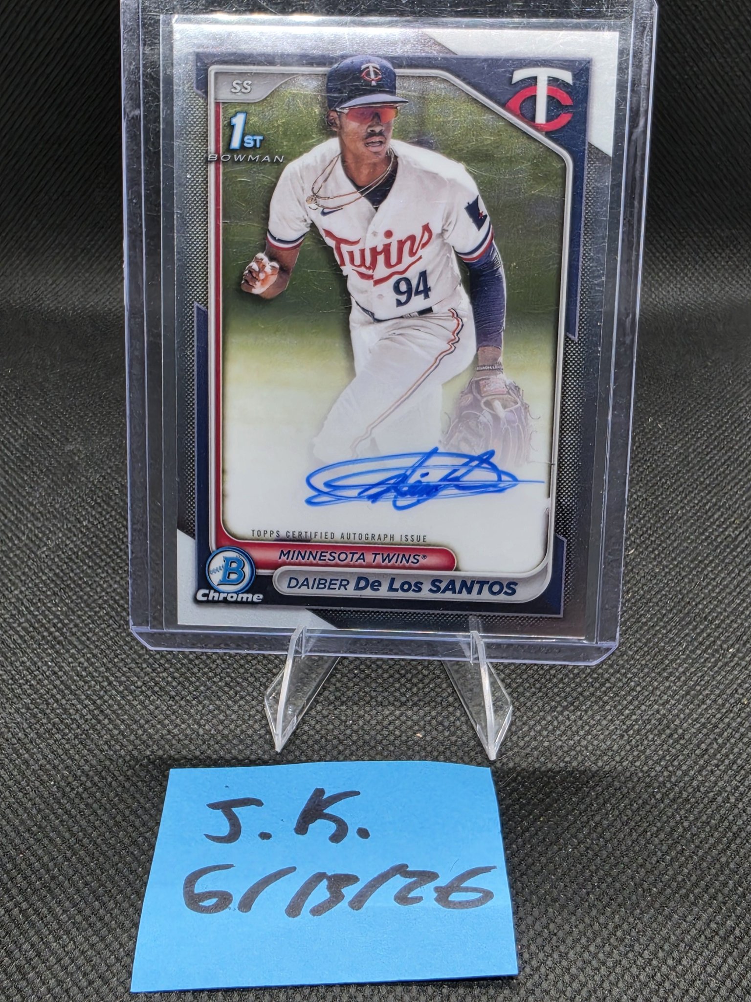 2024 Topps Bowman Chrome Daiber De Los Santos auto card auction