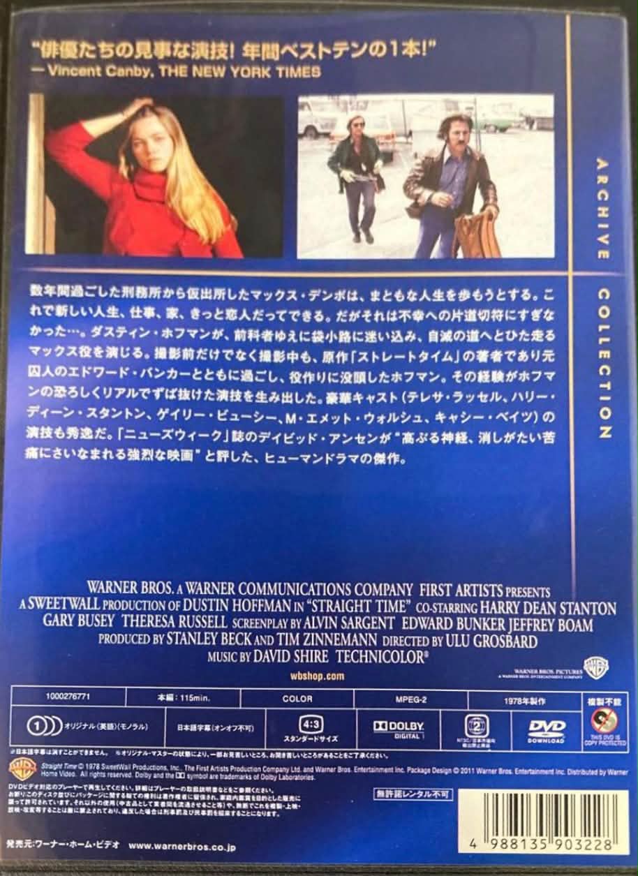 ストレート・タイム」1978年 復刻シネマライブラリー回顧シリーズその82