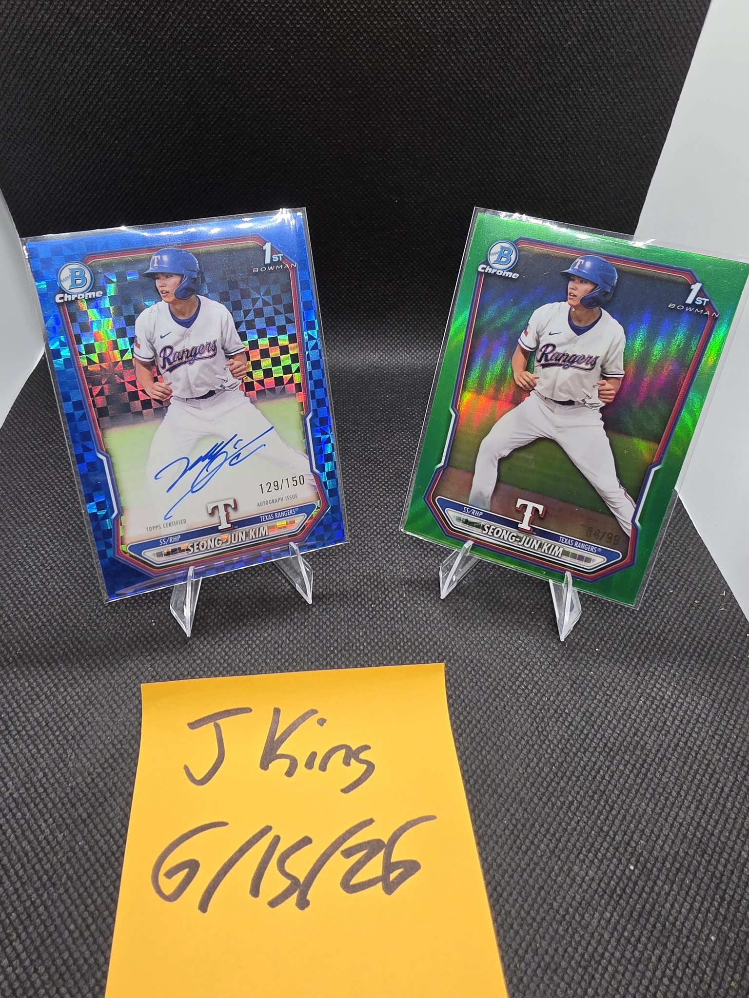 Seong-Jun Kim Rangers 2026 Bowman Chrome auto cards