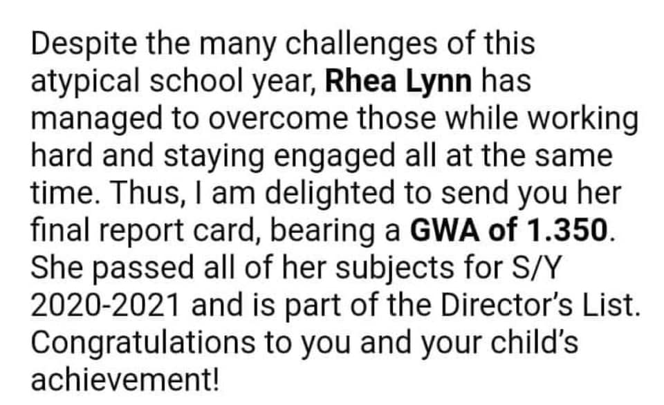 Congratulations Rhea Lynn de... - Minds That Matter School | Facebook