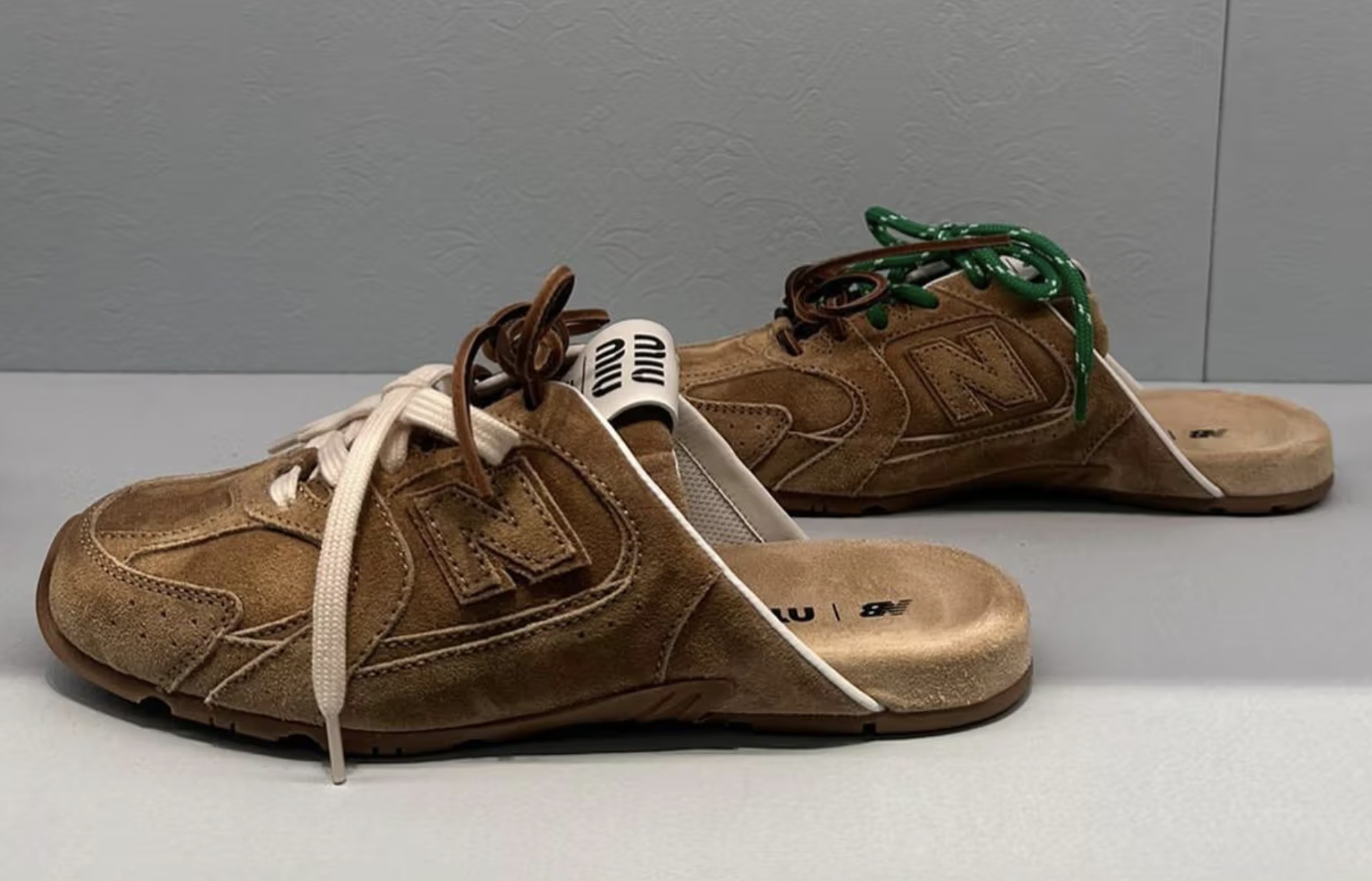 Worn strictly around the house, pristine uppers and soles. Miu Miu 