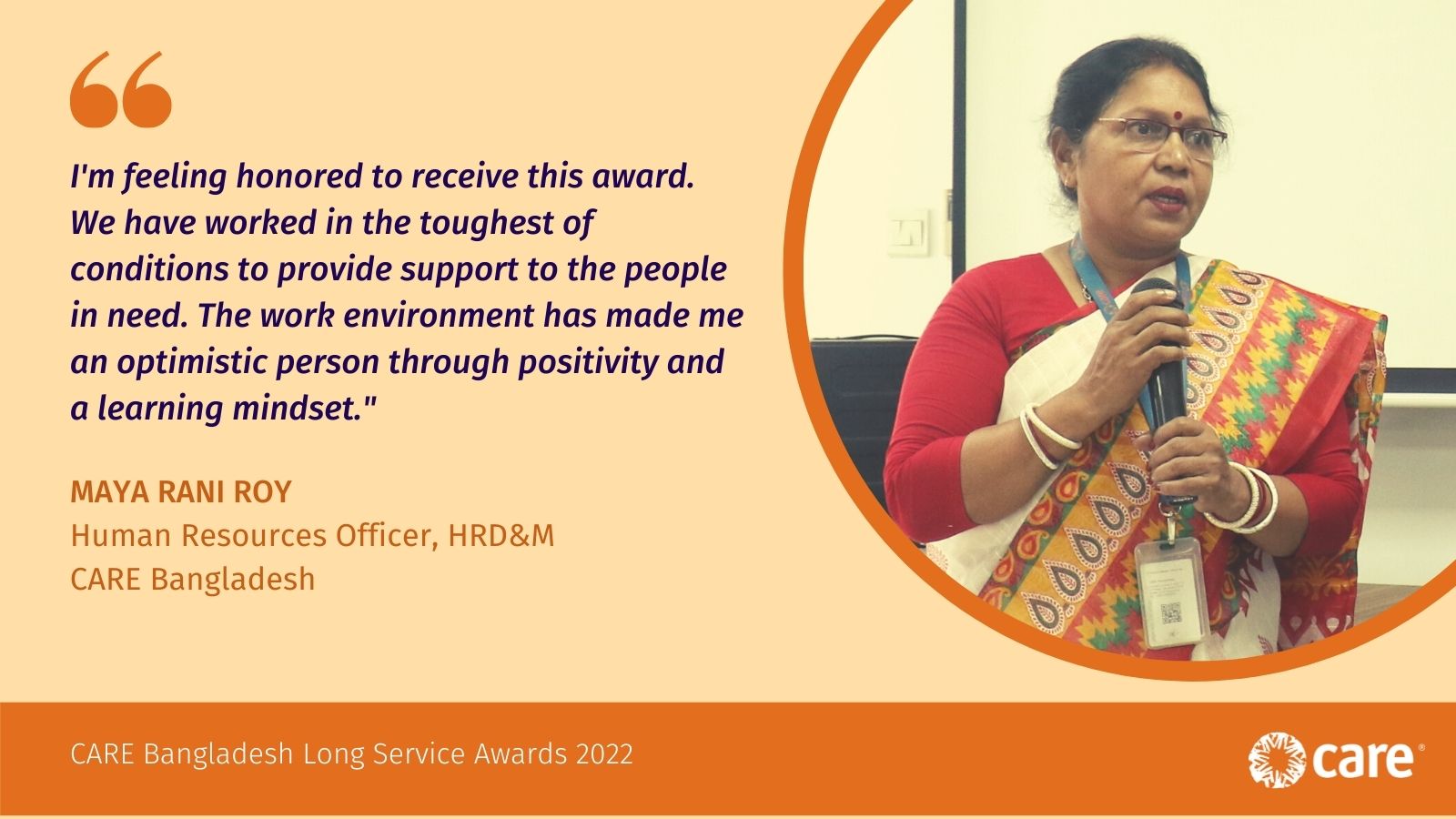 CARE Bangladesh - Long Service awardee Maya Rani Roy...