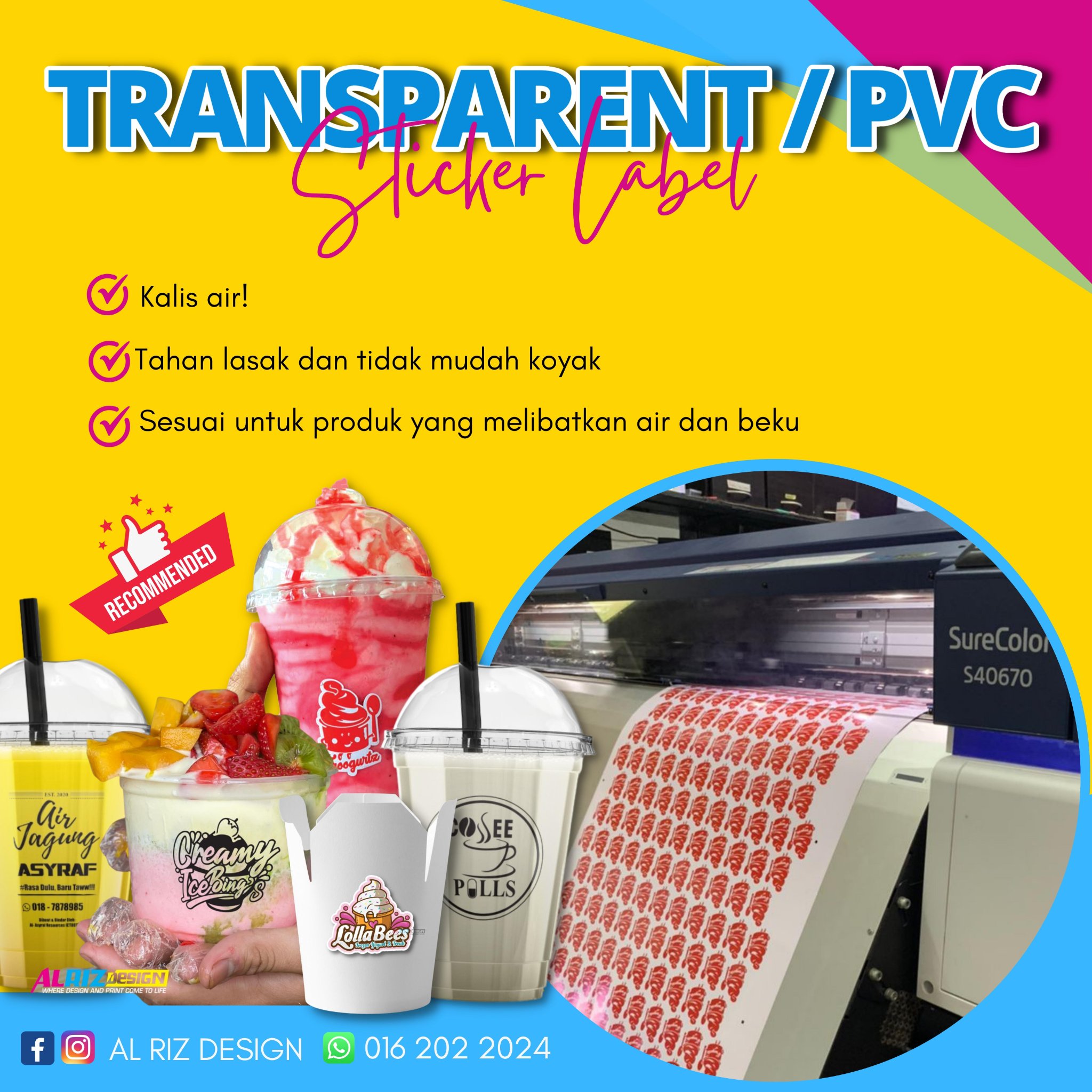 Al Riz Design - [ PVC & TRANSPARENT STICKER LABEL]