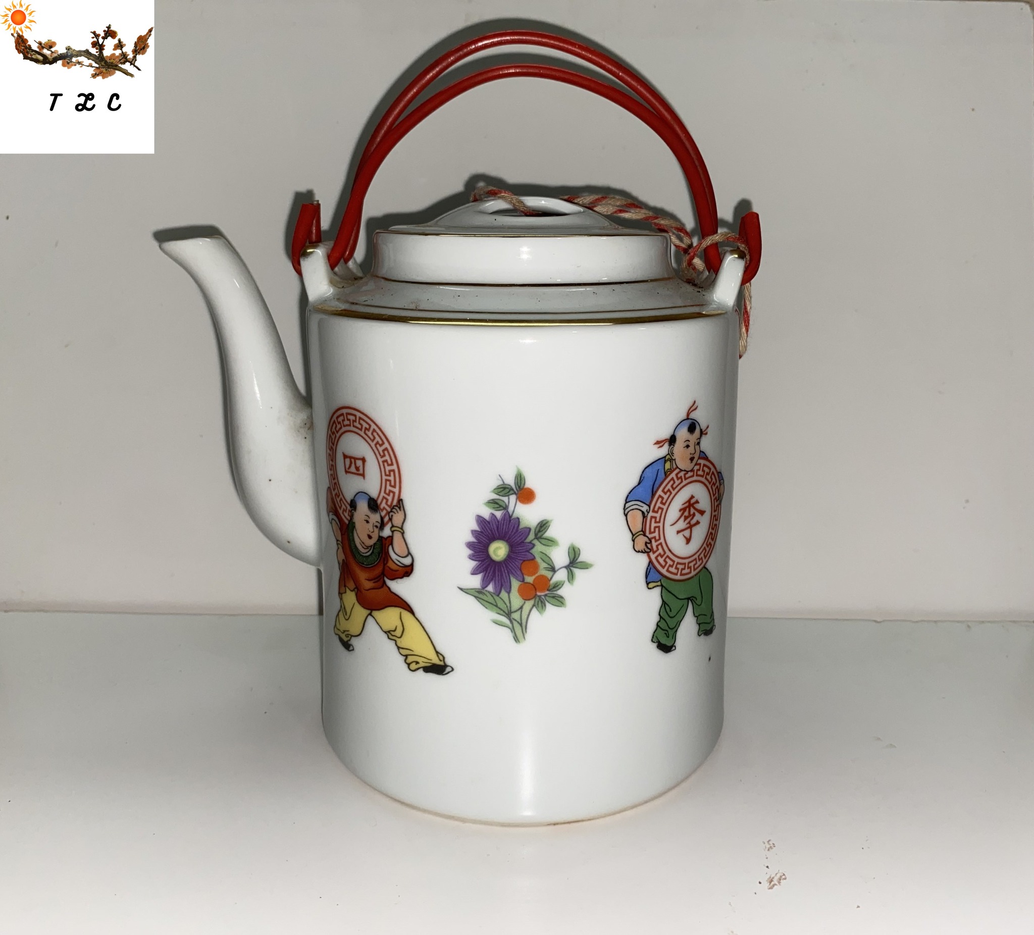 80年代景德镇【四季常春】瓷壶/80s Jingdezhen【Everlasting Spring