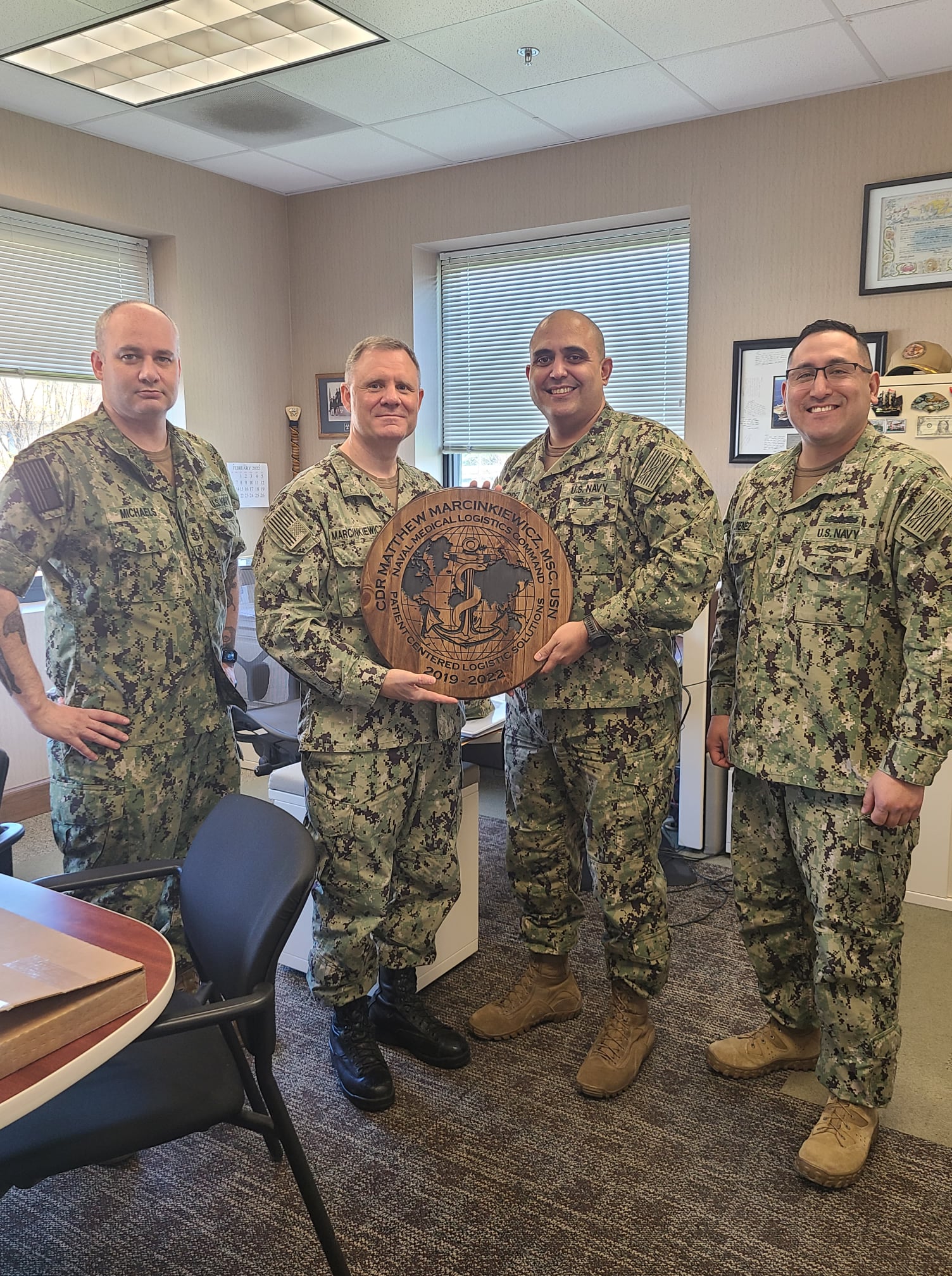 NMLC Chief Petty Officer's Mess presented CDR Marcinkiewicz with a ...