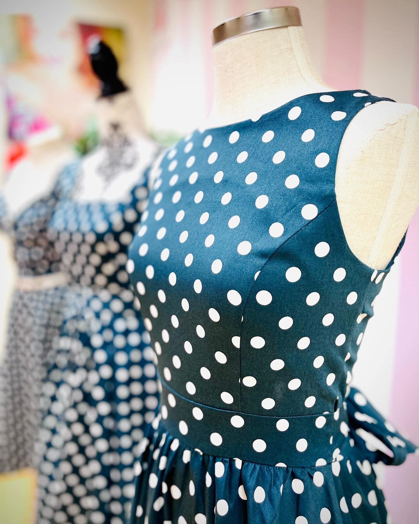lady vintage isabella dress We always love an adorable polka dot here at V, especially in the gorgeous Navy Stargazer Polka! 💙 Currently available in 3 styles, the Isabella, Swing and Tea, and now Week 38.25/26