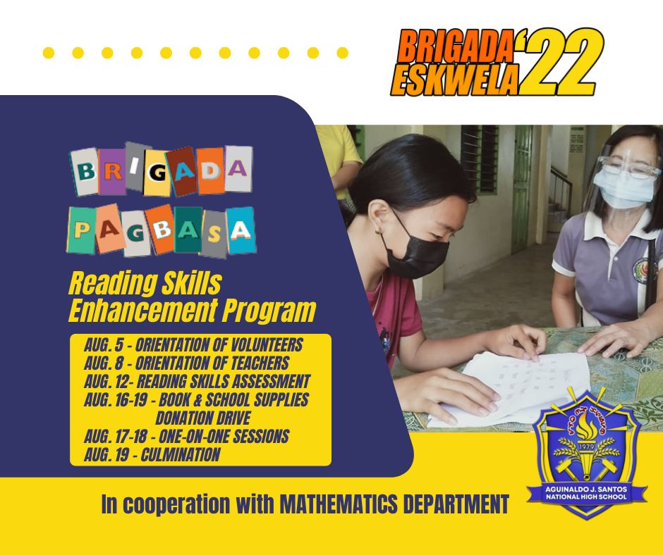 Here's the updated list of events for our Brigada Eskwela '22. We have ...