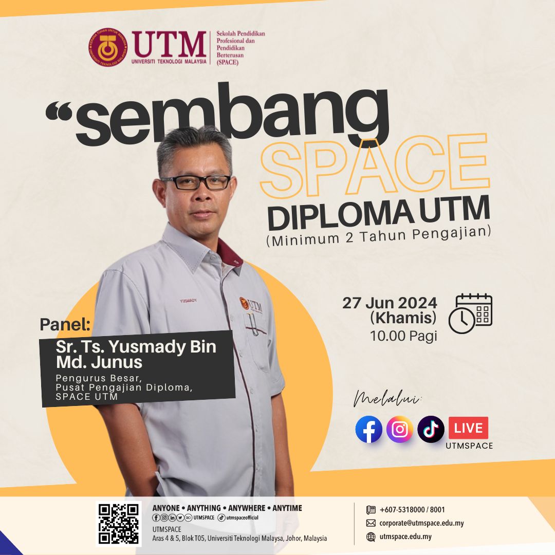 𝐒𝐄𝐌𝐁𝐀𝐍𝐆 𝐒𝐏𝐀𝐂𝐄 : 𝐃𝐢𝐩𝐥𝐨𝐦𝐚 𝐔𝐓𝐌 (*𝐌𝐢𝐧𝐢𝐦𝐮𝐦 𝟐 𝐓𝐚𝐡𝐮𝐧 𝐏𝐞𝐧𝐠𝐚𝐣𝐢𝐚𝐧