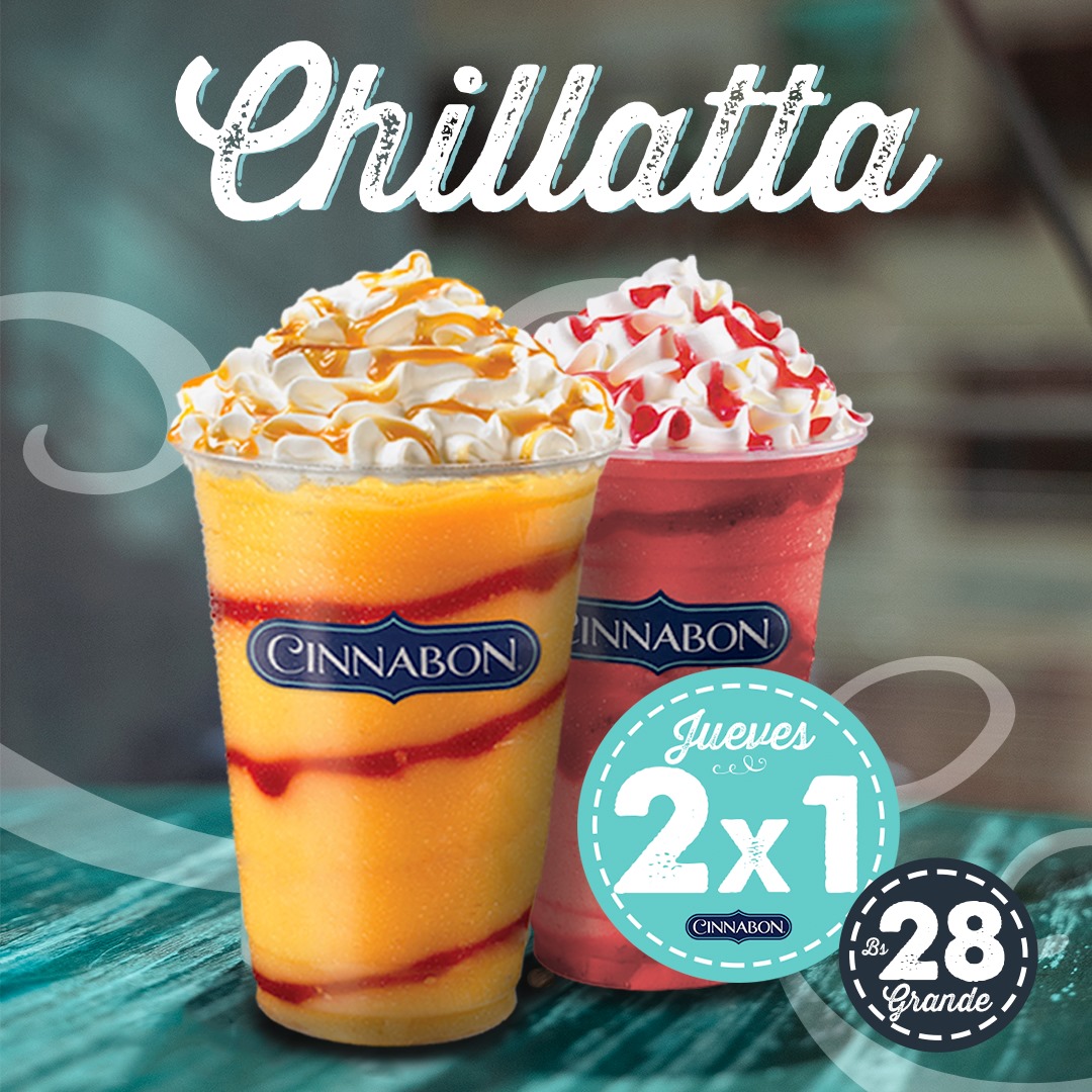 Cinnabon - 📣 Sí, 𝐭𝐨𝐝𝐨𝐬 𝐥𝐨𝐬 𝐣𝐮𝐞𝐯𝐞𝐬 son de Chillattas 😋🥤 Disfrutá del 𝟐x𝟏 ...