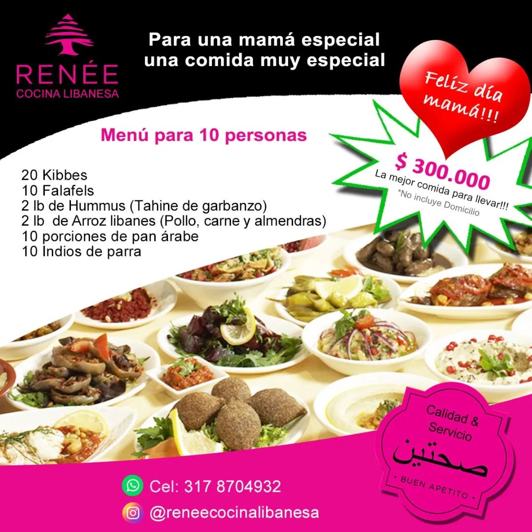 Les comparto el menú que tendré... - Renée Cocina Libanesa