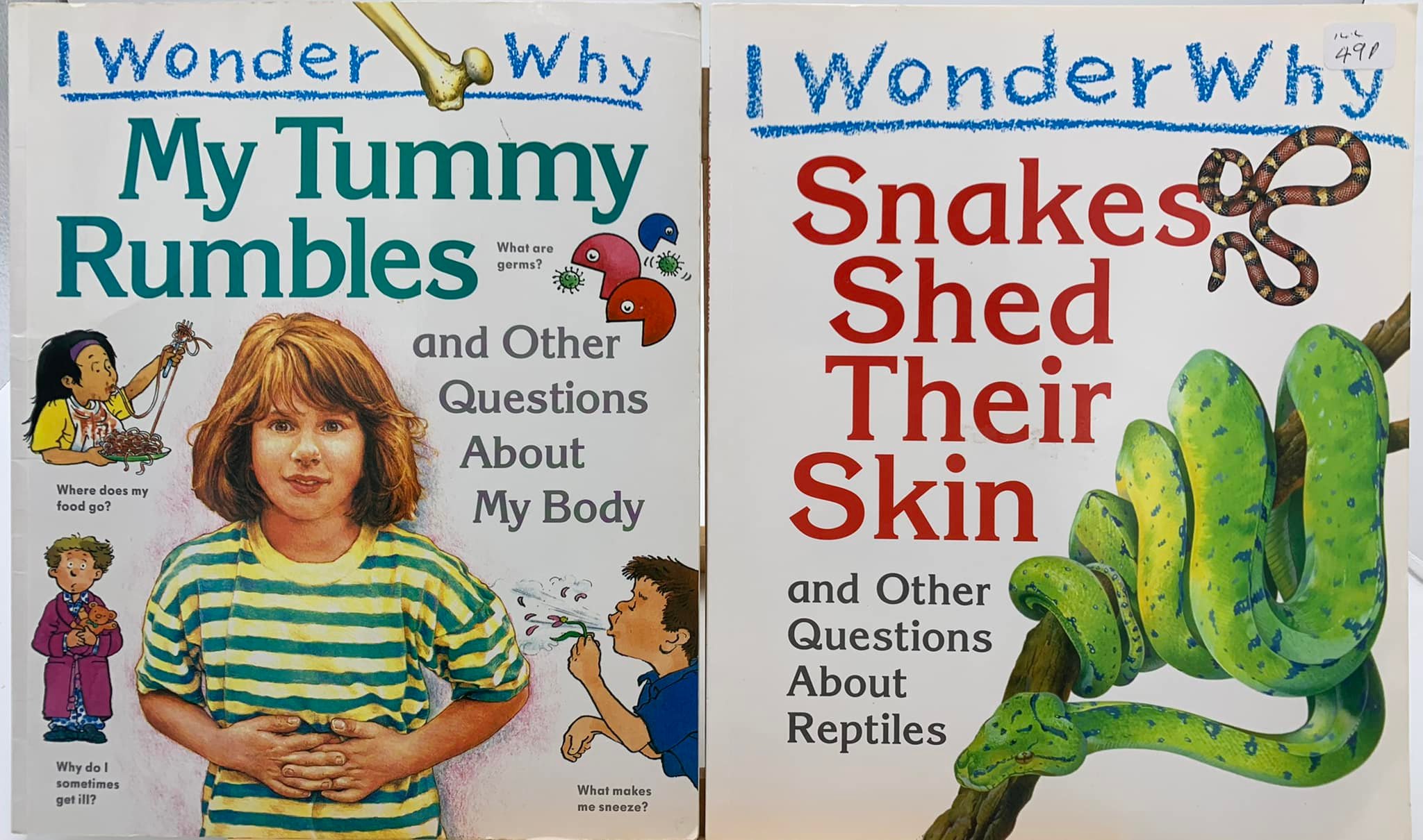 📚 ปกอ่อน สภาพดีมาก My Tummy Rumbles • Snakes Shed Their Skin 💌 หนังสือ ...