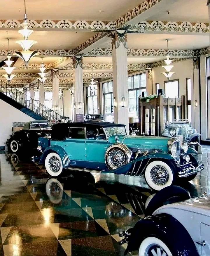 Auburn Cord Duesenberg museum's art deco grand staircase