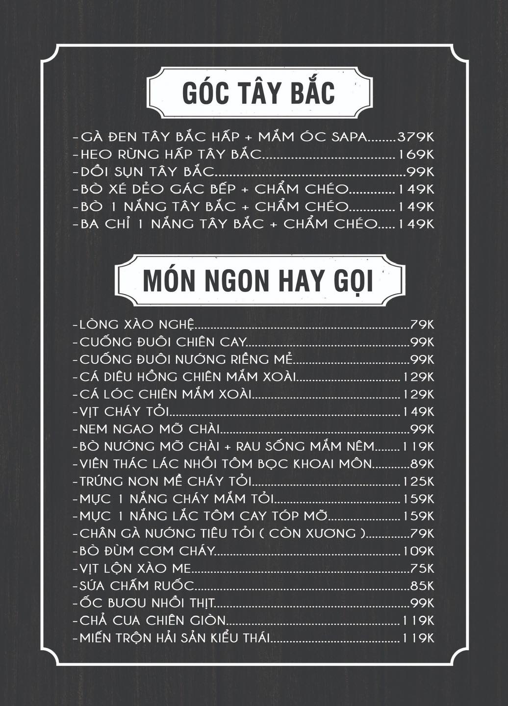 Menu quán nhỏ chân gà 1 -... - Nhỏ chân gà 1 - 125 Đống Đa | Facebook