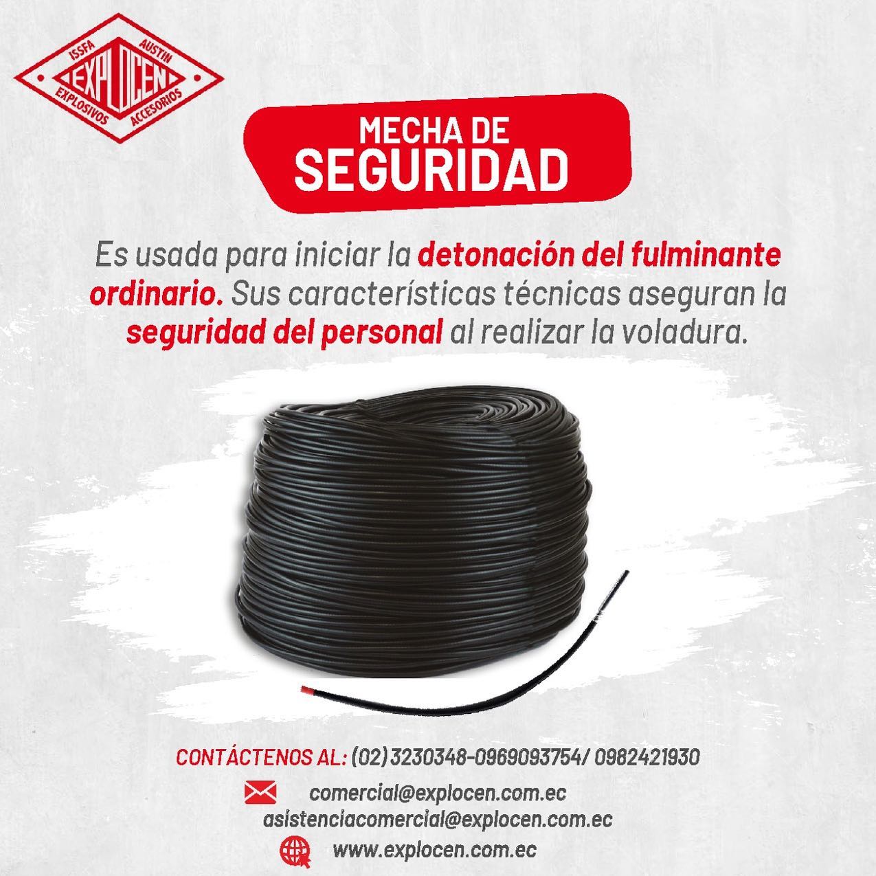 Explocen C.A. - 🧨La mecha de seguridad es un cordón...