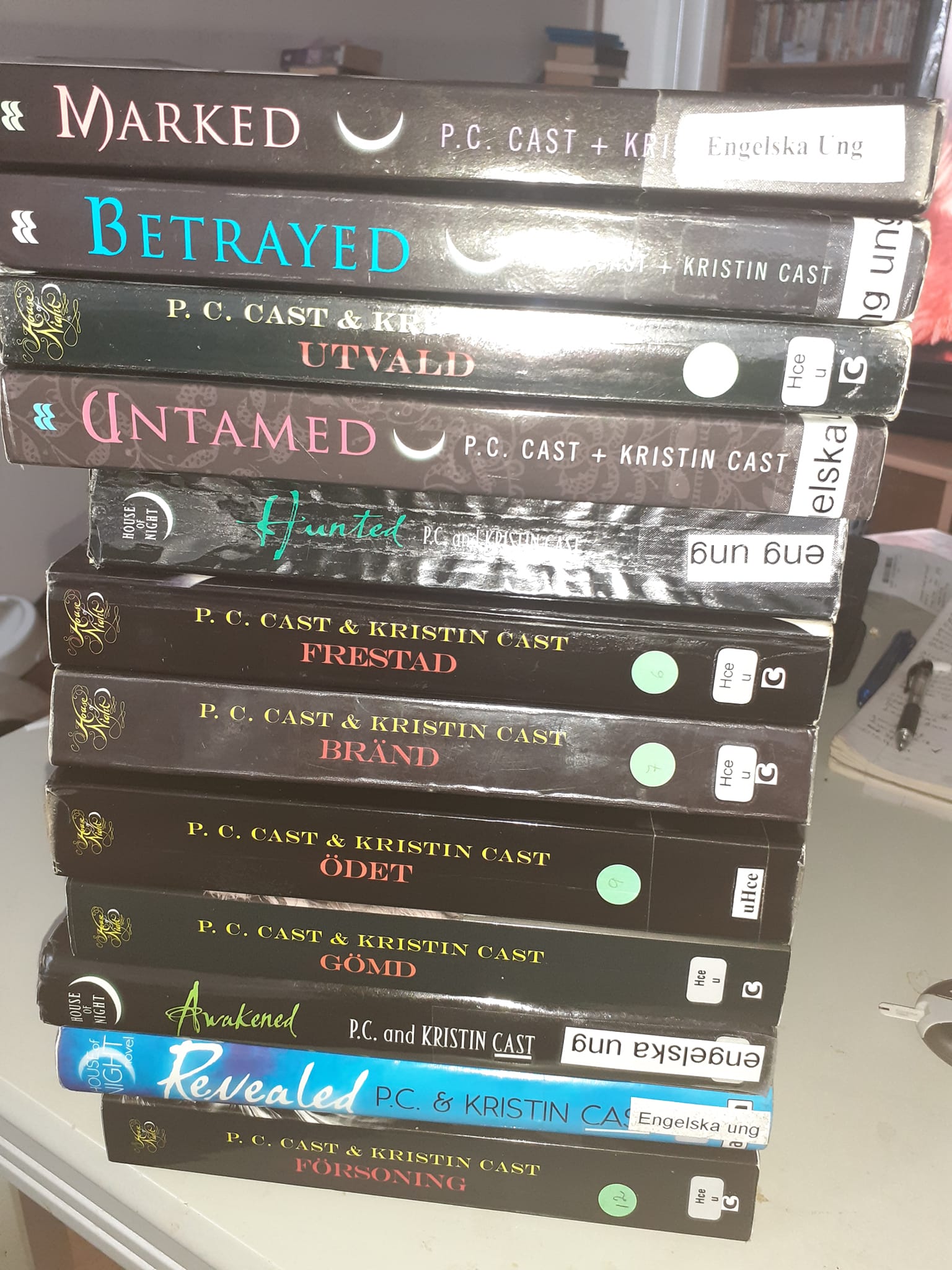Pictured - the full set of The House of Night by P.C. and Kristin 