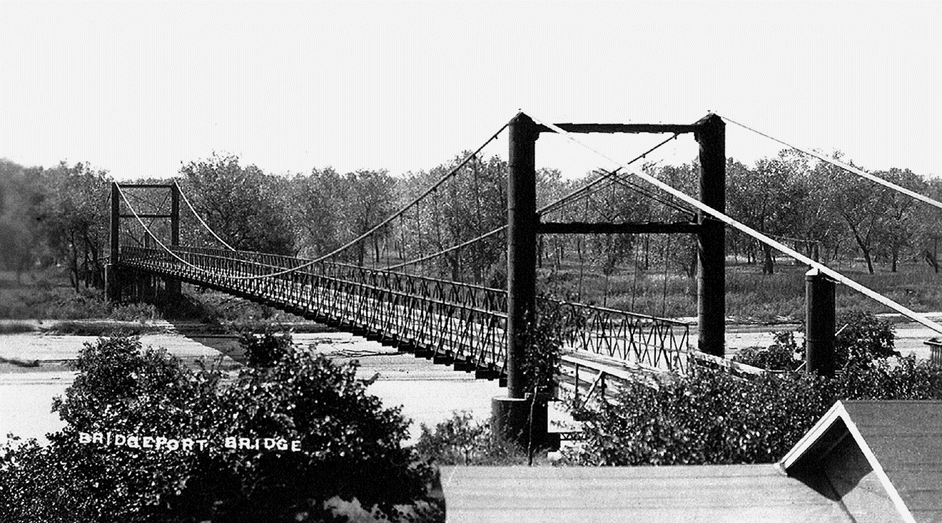 December 16, 1921 – A 1,000 foot-long suspension bridge on the