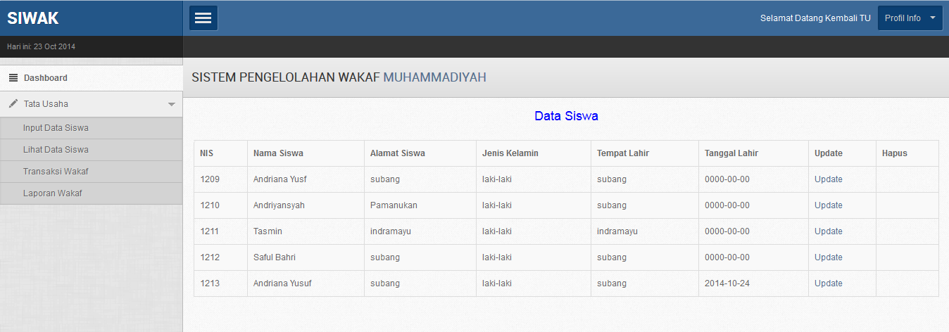 contoh desain interface Sistem... - Belajar Sistem Informasi | Facebook