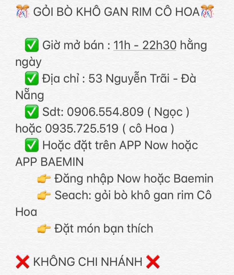 Gỏi Bò Khô Gan Rim Cô Hoa