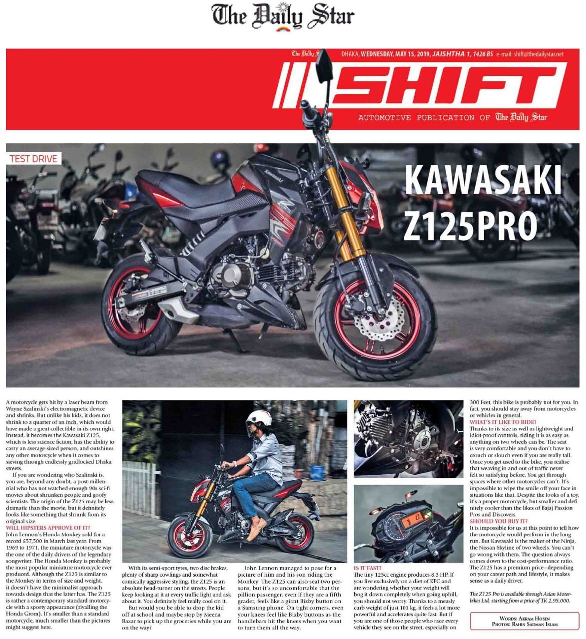 What do you think to Kawasaki's new Z125? It has just been