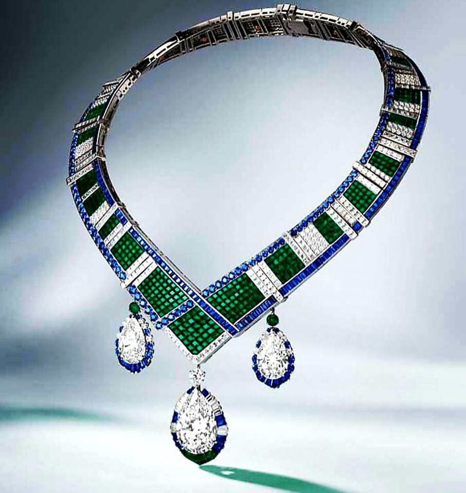 Bracelet Ancien Art Déco - Or 14 Carats Blanc Avec Saphir Synthétique, Occasion Bon état