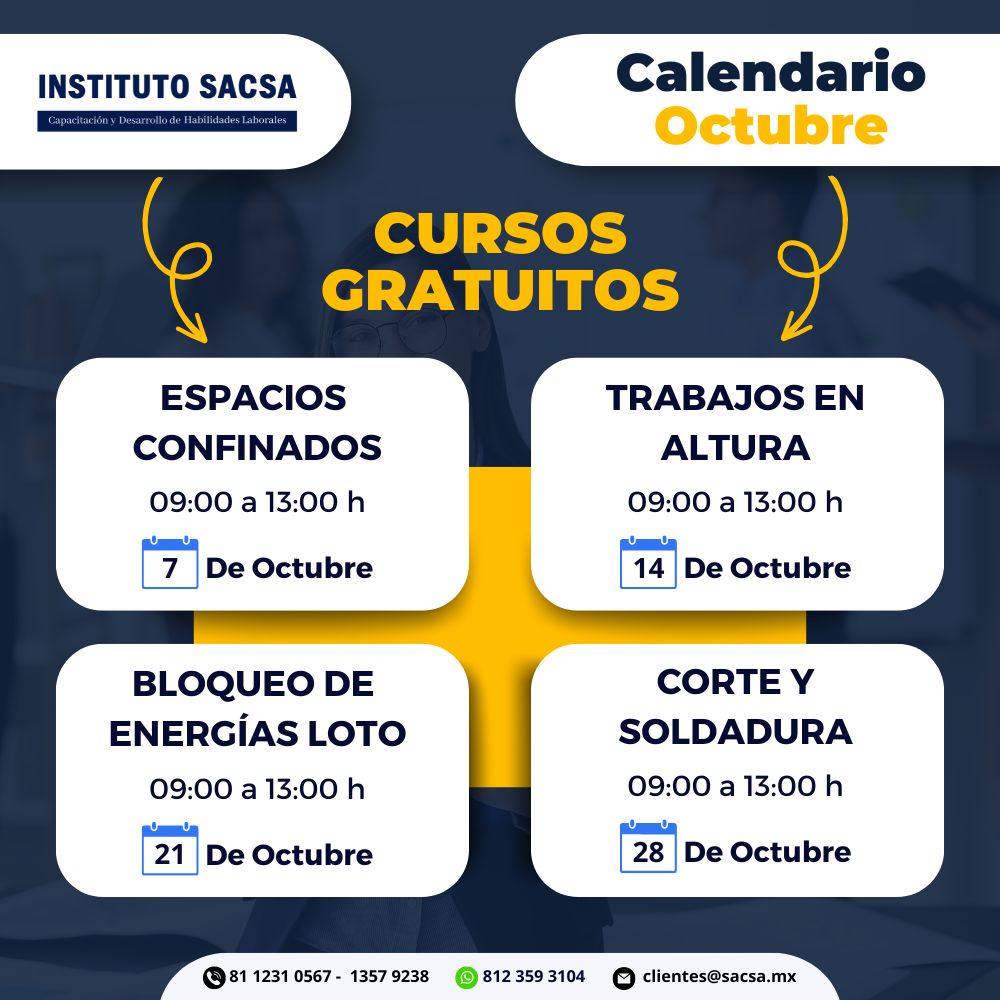 Instituto SACSA - ¡CURSOS GRATUITOS! 🤯 Te compartimos el calendario de ...